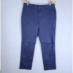 Bonobos The Chino 2.0 Pants Men's 36x32 Navy Blue Flat Front‎ Cotton Stretch